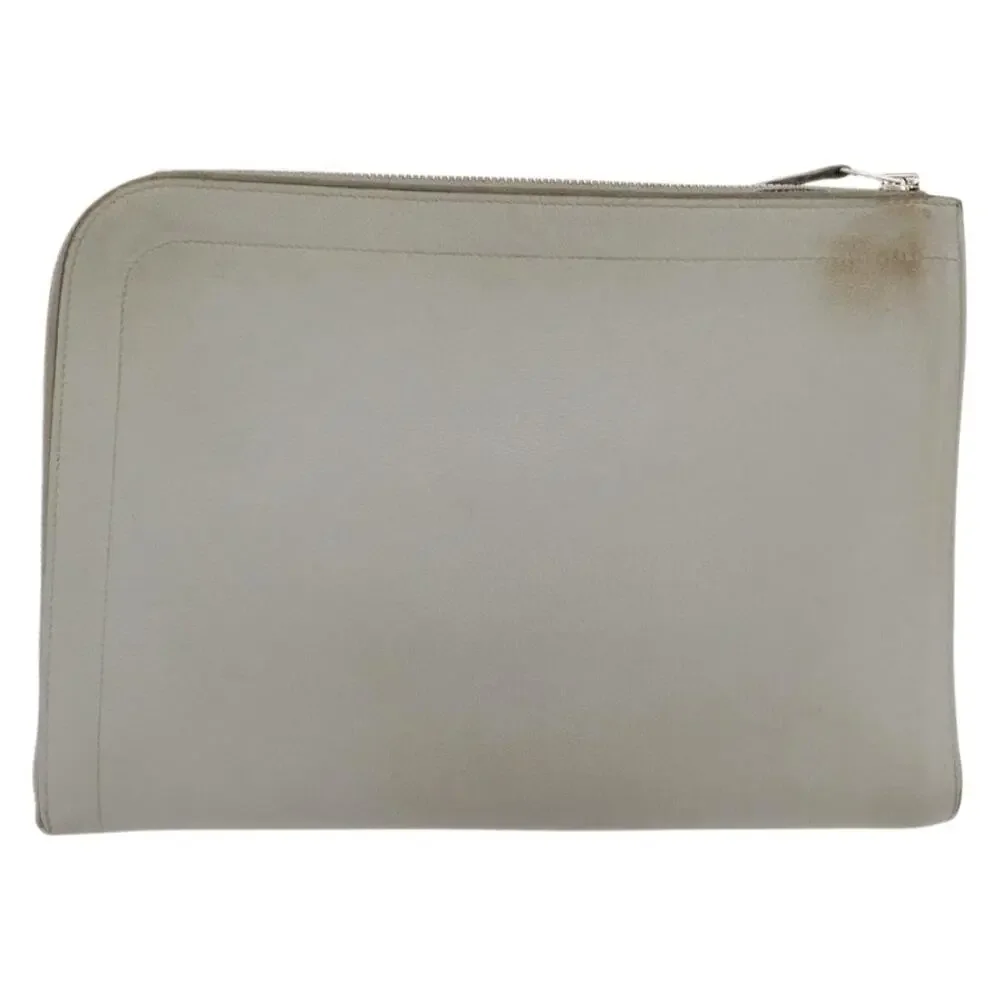 Hermes Zip Tablet Clutch Bag Epsom Gray